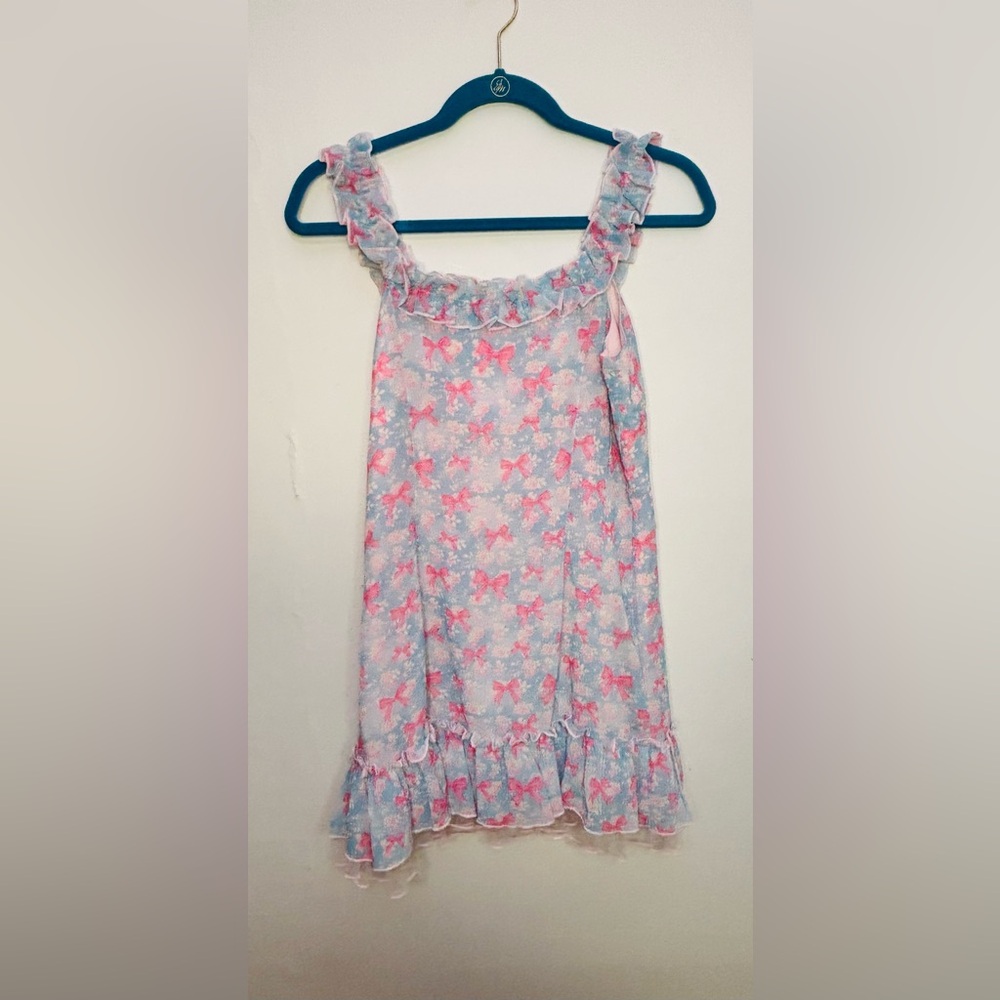BNWT Sugar Thrillz Pink and Blue Bow Dress - Picture 3 of 6